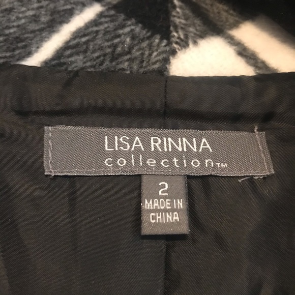 Lisa Rinna Collection Black & White Plaid Cape - Picture 4 of 4